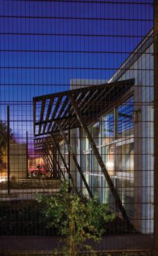 The screening and exterior accents are rusted steel, a local vernacular material.

