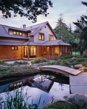 The Duarte's Pond project made liberal use of materials found on its farmstead site, including the original 19th century farmhouse, which was moved and converted to a garage and studio.