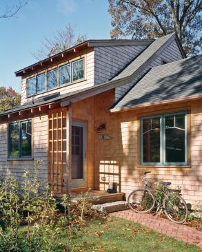 Well-known for its high-end custom work, the company takes equal pride in more modest projects, such as the compact Vinyard Haven Village residence.