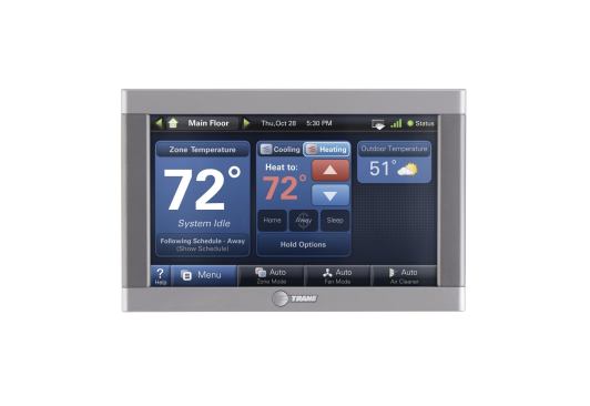 MISSING LINK: The ComfortLink II Thermostat is designed for easy setup and simple operation. A trouble-shooting menu and embedded diagnostics, along with self-calibration for zoning, contribute to easier installation by contractors. The 7-inch color screen provides multi-room monitoring and customizable levels of programming for indoor air quality, temperature, and humidity.  Trane. 903-581-3660. www.trane.com. Booth no. W3155.