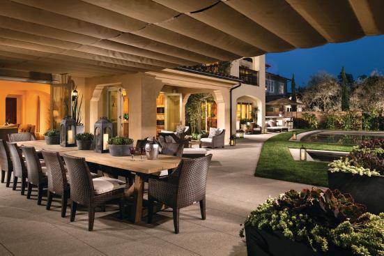 A spacious terrace makes way for a multigen-sized table.