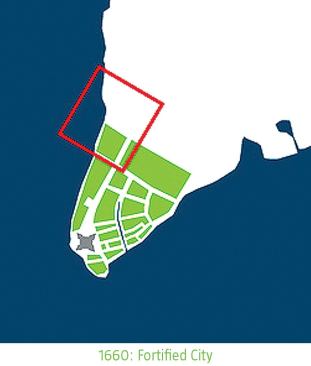 THE ECONOMIC CITY

The history of Manhattan, 1660-2200, as envisioned by Field Operations. Until now, development in the city has been driven by economics. But rising sea levels could put ecology in charge. Imagine vegetation shaping development and water commingling with life in the city. Eventually, the southern tip of Manhattan might become its own island with a ring beach at the edge.