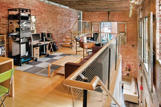 Exposed brick is featured throughout the residential area of the Firehouse 12 project.