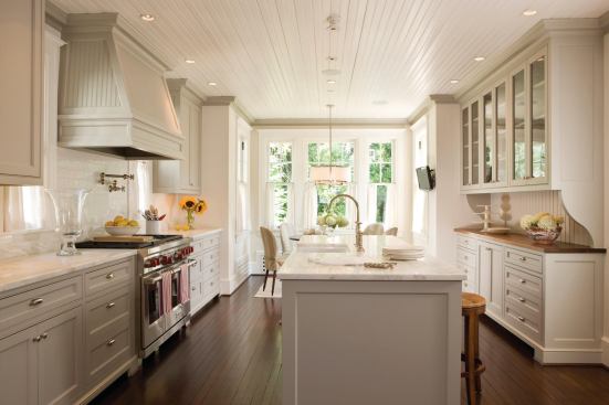 The renovated kitchen has a new center island.