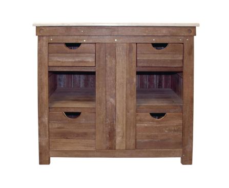 Fine Wine&nbsp; Part of the manufacturer’s Vintner’s Collection, the Chardonnay vanity is made from reclaimed oak staves used during the wine fermenting process. The 36-inch-wide unit features four full-extension, soft-close drawers, a removable front panel for plumbing access, and hidden storage. 
Native Trails. 800-786-0862.&nbsp;
www.nativetrails.net.&nbsp; &nbsp;