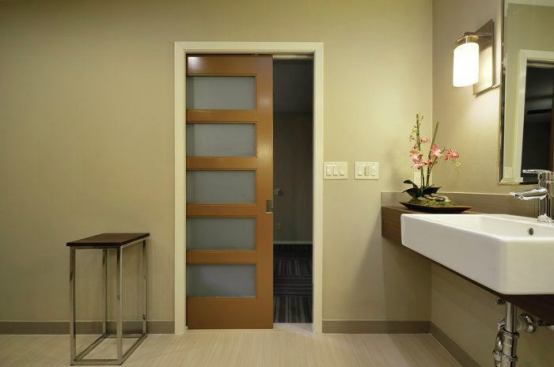 Lowered light switches allow wheelchair access. 