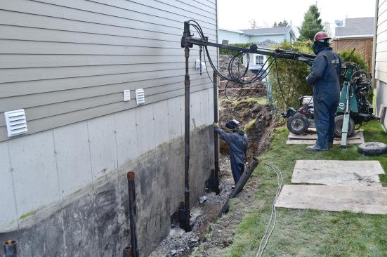 The machine is also well-suited to foundation stabilization work, as it can fit in tight spaces around existing homes.