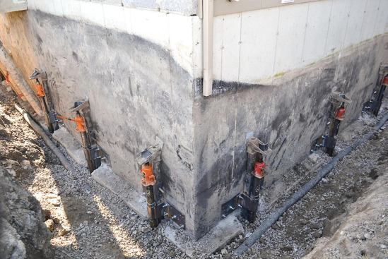 Piers are typically installed every 6 feet along an underpinned foundation.