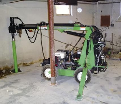 The author’s small rig excels at going places larger pile-driving equipment can’t.