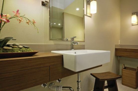 Smart features abound. LED under-vanity motion lighting prevents tripping at night. 