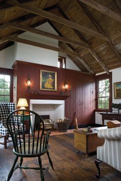 Salvaged antique materials used in the project included millwork, doors, mantels, glass, hardware, and roof tiles.

Architect: Peter Zimmerman Architects, Berwyn, Pa.

