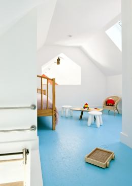 The children’s sleeping and play area is accessed via ladder.
