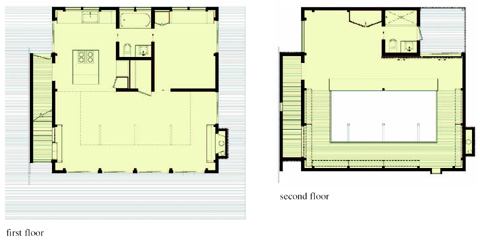 A simple, open floor plan keeps the upstairs library within view from almost anywhere in the house.