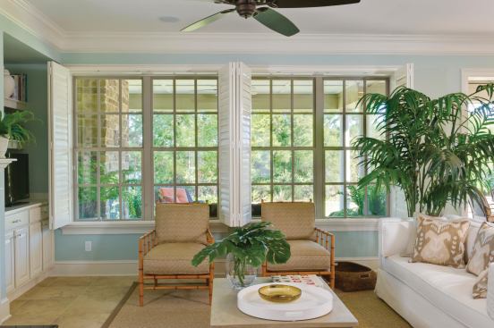Sunny Disposition Natural light is a key ingredient in any greenhouse, and this one in particular. It reduces electricity needs and accentuates the home's fresh, clean personality.