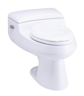 Water Misers The house's water conservation story starts with high-efficiency toilets from Kohler. In the guest bath, a Persuade Comfort Height toilet offers the option of flushing with 1.0 or 1.6 gallons, while the master bath features a San Raphael Pressure Lite toilet using only 1.0 gallon. www.kohler.com.