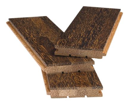 Sugar Stacks The manufacturer has added Deco sugar-palm flooring to its range of Durapalm coconut products. Made from reclaimed plantation grown coconut and sugar palms that have passed their fruit bearing years, the palm flooring is available in prefinished random-length boards measuring 3 inches wide and ? inches thick. It’s made with no added formaldehyde for better indoor air quality. Smith & Fong. 866-835-9859. www.plyboo.com.