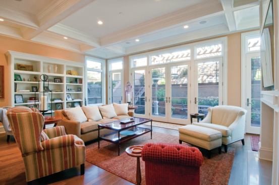 Inside the Lincoln Park Home, living spaces feel bright for a townhome. The secret? Side-to-side views that go from one outside wall to the other.