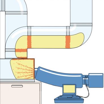 Block the Leaks - Among several methods, consider a pressurized aerosol sealant. Block all return and supply-air registers, connect the machine to the plenum, and force vinyl acetate adhesive particles through the ducts. The particles naturally seek out leaks to escape, but instead adhere, build up, and cure at those locations until the gaps are sealed from the inside. The process costs an estimated $300 to $1,800 and purports to reduce duct leakage by up to 90 percent, assuming a good initial duct installation job.