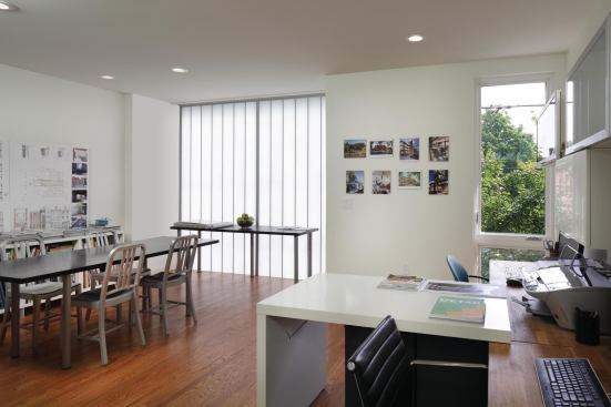 The live-work house also contains studio space for the couple's firm, RKM Architects.