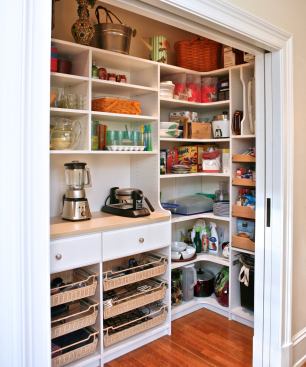 Too often, closets are an afterthought, says Marie Newton, owner of Closets Redefined. In this new home, the owner wanted “non-active pantry storage” (as opposed to her go-to pantry) where she could store special-occasion platters and appliances that don’t see everyday use.  Still, this one is as organized—and even appealing—as a pantry you’d use every day. It also looks like a great way to re-purpose an underutilized closet. 


Custom Pantry, Southern Massachusetts. Architect: Oak Hill Architects, Weston, Mass.; Builder: Custom Designs Incorporated, Natick, Mass.; Closet Designer: Closets Redefined, Weymouth, Mass.
