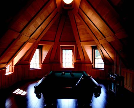 Fine details - carved plaster railings and precision woodwork -abound.