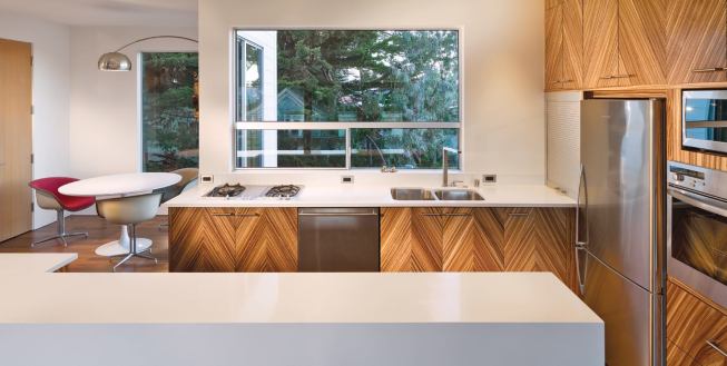 Craig Steely and his team used a ukulele maker for the kitchen cabinets.   residential architect June 2008  Beaver Street Reprise, San Francisco  Craig Steely, San Francisco