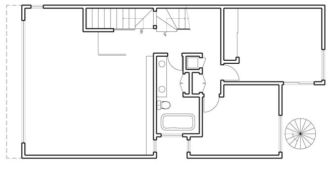 The first-level floor plan.   residential architect June 2008  Beaver Street Reprise, San Francisco  Craig Steely, San Francisco