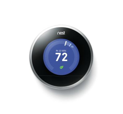 Nest’s second-generation Learning Thermostat is more sleek than its predecessor and works with most low-voltage heating and cooling systems. The thermostat auto-programs to user preferences and switches to a more energy-efficient temperature setting when an integrated occupancy sensor detects that no one is home. nest.com