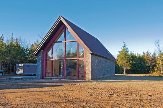 Here, the home is almost complete. It contains two heat pumps and two baseboard heaters, but most of the home's heat will come from its occupants and the sun.