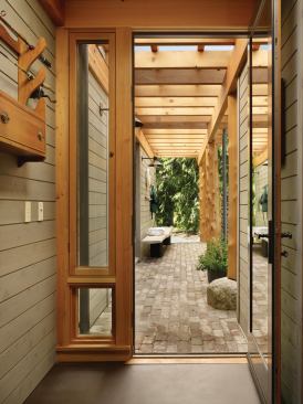 The home's cedar siding was custom milled from trees found on the property.