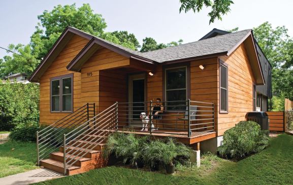 Webber largely left the existing 900-square-foot bungalow alone except for a slight facelift using locally sourced Cypress applied as a rainscreen.