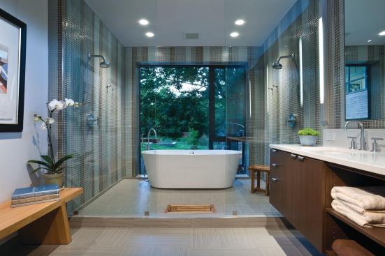 An outdoor shower and private patio adjoin the master suite.