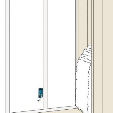 Open-Cell Option: If you prefer less-expensive open-cell foam insulation, forget the batt or BIB and use foam to fill the entire cavity. Air-sealing quality will be similar to closed-cell with a slightly better R-value than a 4-inch-thick batt, while ensuring a complete cavity fill without voids. You’ll also air seal any penetrations running through the cavity, effectively eliminating air loss or thermal transfer between adjacent cavities.