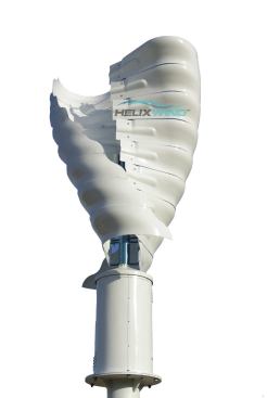 The S322 compact wind turbine provides smooth power and torque delivery across a range of wind speeds, says the company. The 10.8-foot-tall product is rated for 2.0 kilowatts at peak operation, weighs 135 pounds, and will generate usable power with wind speed as low as 11.1 miles per hour. Helix Wind Corp. www.helixwind.com .
