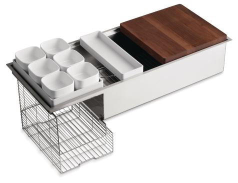 Kohler’s Stages kitchen sink line is the new hot thing, says Webber, who appreciates the products’ practicality and versatility. Measuring 45 inches wide and almost 10 inches deep, the sink is made from 16-gauge stainless steel and comes with a variety of options and accessories. “The integral drainboard is something we are finding nearly all clients want,” the architect says. Kohler, 800.456.4537; www.kohler.com.