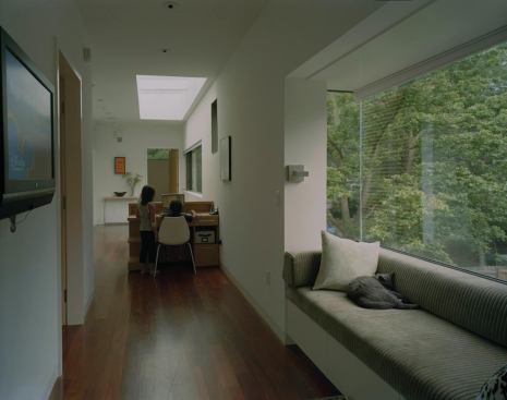 On the second floor, hallways are spaces to occupy rather than simply move through.

