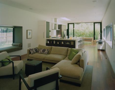 A large steel window box invites sitting and sleeping.

