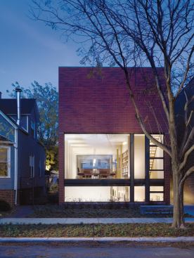 The Claremont House stair makes its presence known even to sidewalk passersby.

