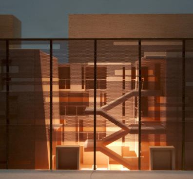 A model showing the project's south elevation.

