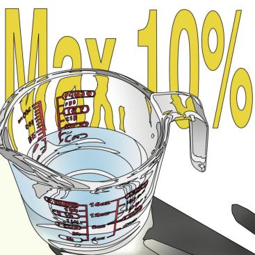 2. Limit Added Water When it’s hot and windy, paint starts to lose water to evaporation as soon as you pour it into the applicator’s bucket. It’s OK to reconstitute the paint with as much as 10 percent water (and if you’re spraying, you may need to). But thin in batches—don’t thin the same bucket all day or you’ll end up with more water than paint. After each break or after lunch is a good time to thin another batch.