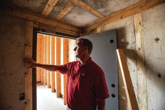 Curtis McCarty often includes a safe room in homes he builds.