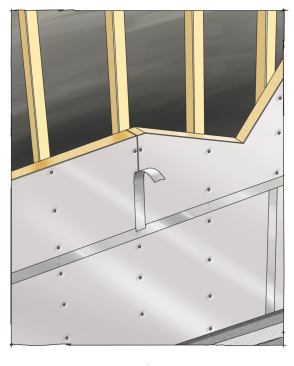 Rigid insulation increases R-value and creates a thermal break.