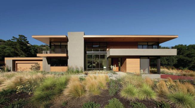 Sinbad Creek is a modern house in Sunol, Calif. Landscape Architect: Huettl Landscape Architecture, Walnut Creek, Calif.; Architect: Swatt|Miers, Emeryville, Calif., Builder: K. Daniel Kenny & Company, San Ramon, Calif.