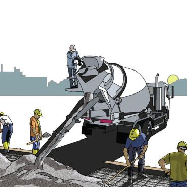 Heat, sun, and wind are enemies during a midsummer concrete pour. Time your pour to take advantage of early morning or late evening shade.