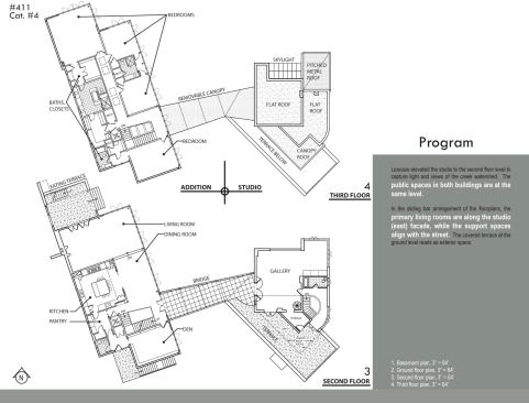 Studio and house floor plans.

