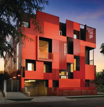 Formosa 1140's vibrant red metal façade, says architect Lorcan O'Herlihy, was "a readily available and cost-effective solution" to the challenge of finding a suitable exterior material.
