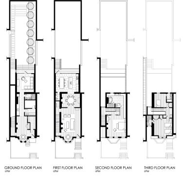 Floor plans of the house after renovation.

