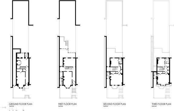 Floor plans of the house before renovation.


