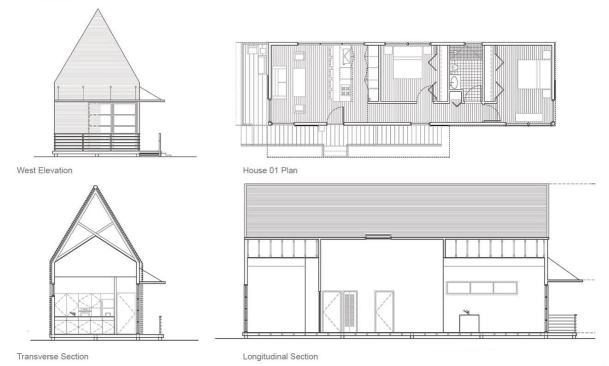 Typical buildings at Smoketown will be oriented east to west, and will have high ceilings, front and side porches, and ramps.