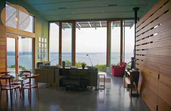 The project takes in expansive views of a lake to the south.